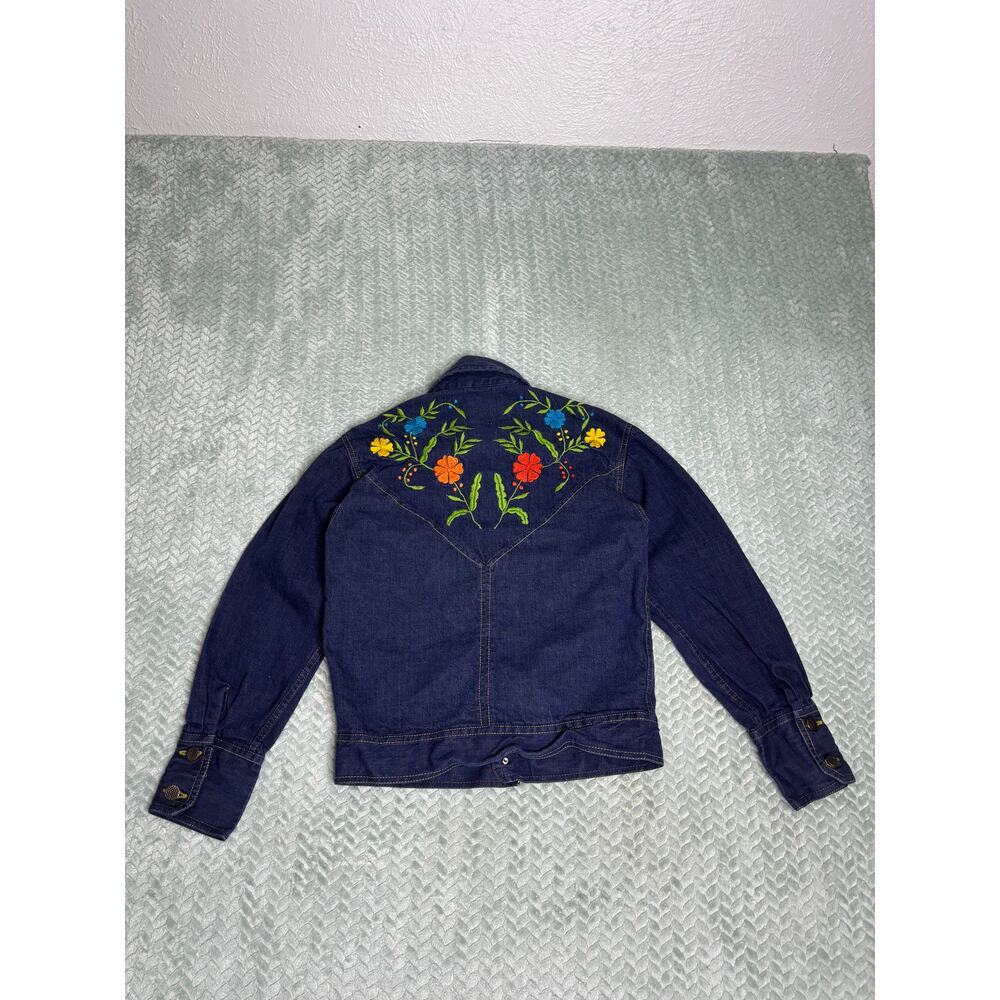 Vintage Floral Embroidered Denim Jacket - Picture 6 of 7